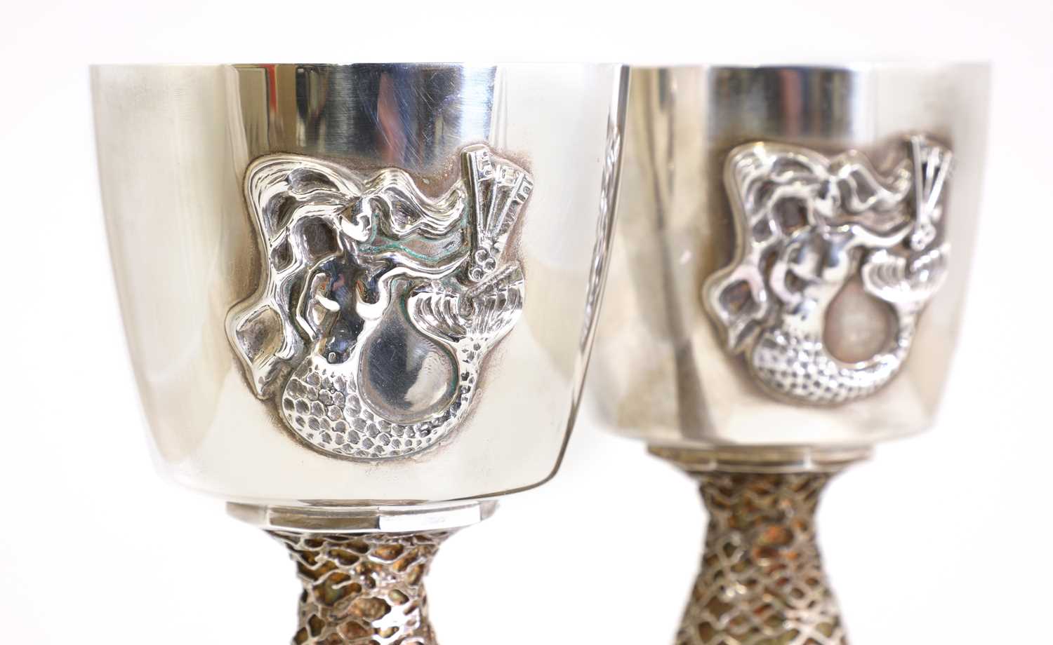 A pair of silver-gilt Ely Cathedral commemorative goblets, - Image 5 of 5