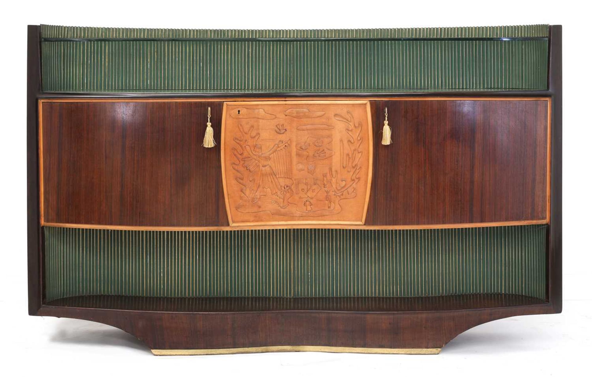 An Italian rosewood sideboard,