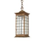 A painted metal hall lantern,