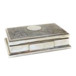 A niello work silver cigar box,