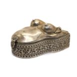 A Indian silver box,