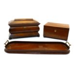 A 19th century rosewood tea caddy