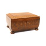 A Tunbridge ware rosewood sewing box