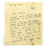 A signed letter by Clementine Churchill