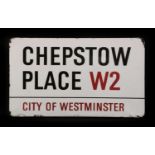 A City of Westminster enamel sign 'Chepstow Place W2',