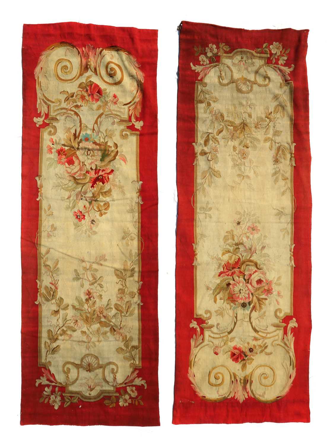 A pair of French Aubusson portière,