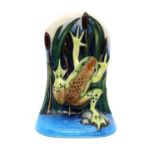 A Moorcroft pottery 'Frog' pattern sculpture,