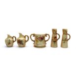 A Royal Worcester porcelain twin-handled vase,
