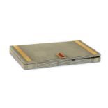 A French silverplated Art Deco compact,