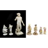 A group of continental porcelain figures,