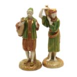 Two Royal Worcester orientalist porcelain figures