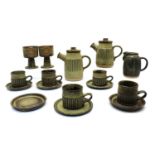 A Tremar studio pottery tea and coffee set,