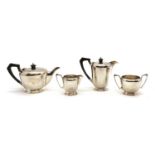 A four piece silver plated tea service