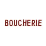 A French painted metal 'Boucherie' sign,