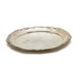 A German white metal salver,