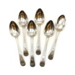 A set of six American silver serving spoons,