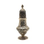 A Victorian silver sugar caster,