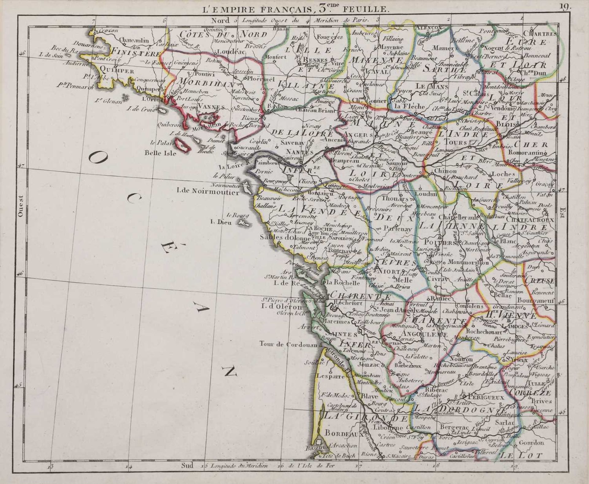 Collection of 12 Original hand-coloured & mounted MAPS - Image 9 of 12