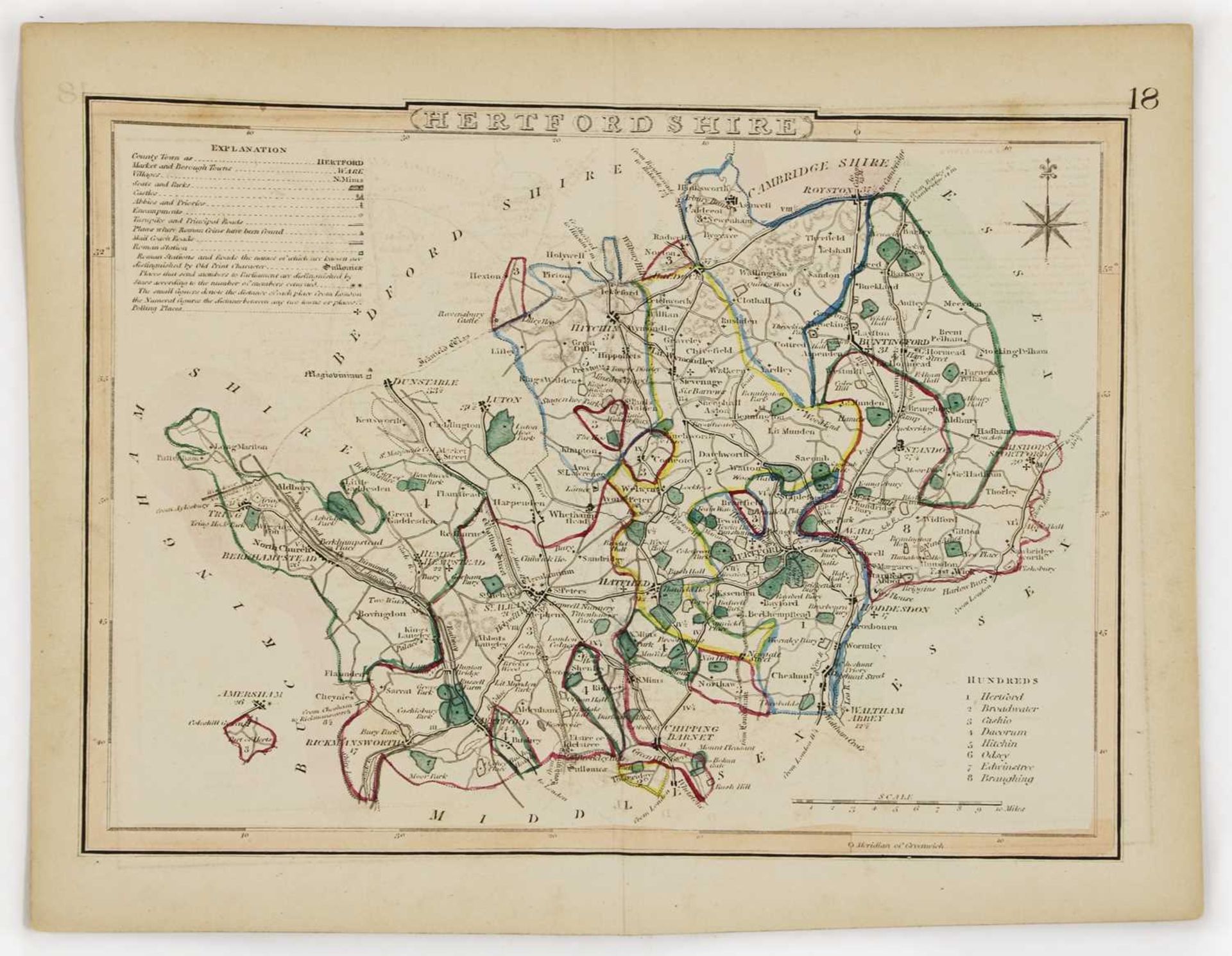 Folder with C32 loose MAPS OF HERTFORDSHIRE: