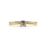 An 18ct gold single stone diamond ring,