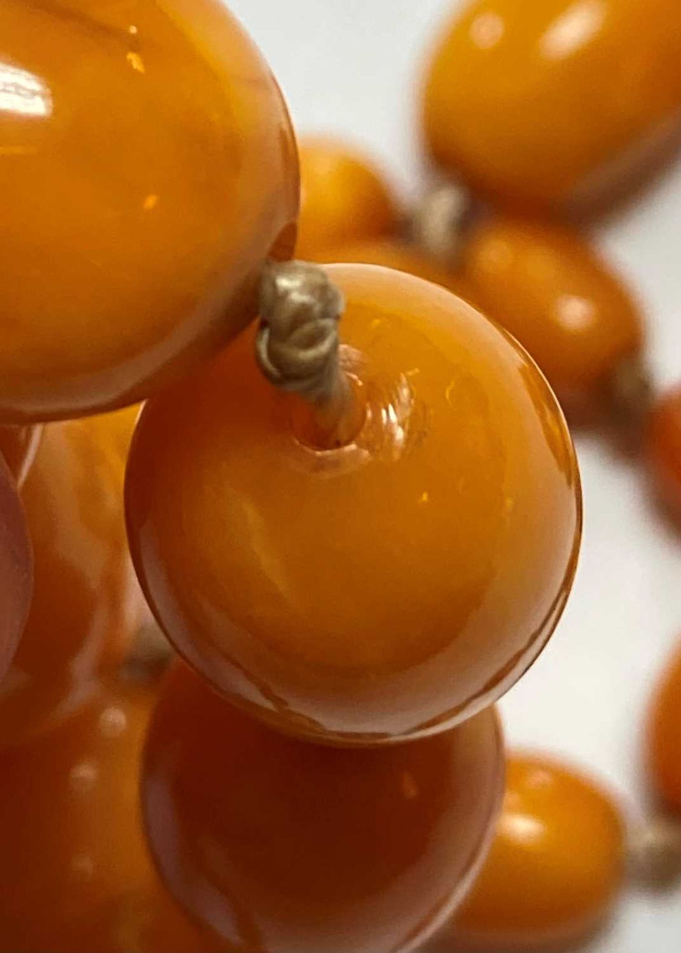 A single row graduated butterscotch amber bead necklace, - Bild 11 aus 12
