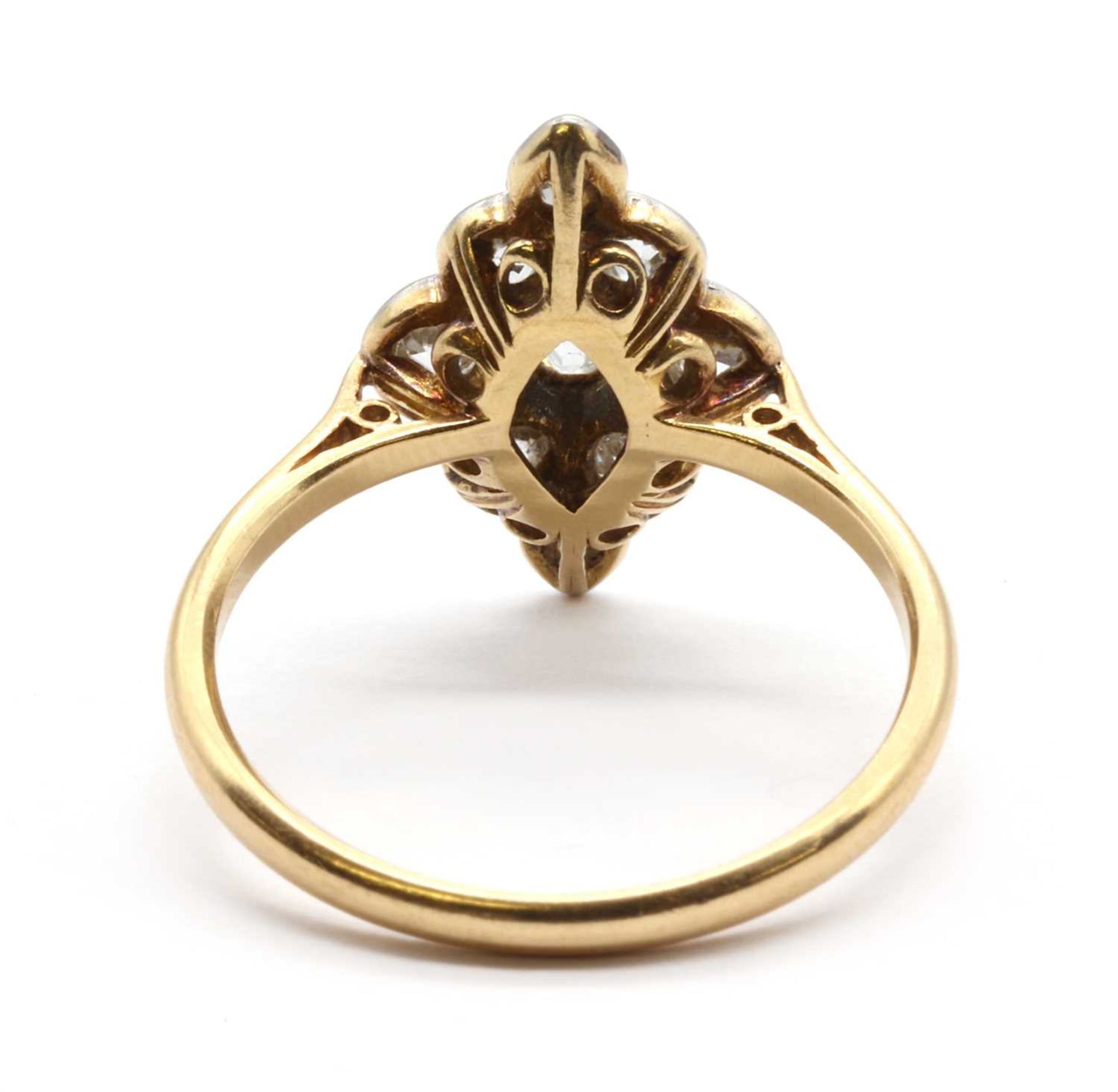 A gold diamond navette shaped cluster ring, - Bild 3 aus 3