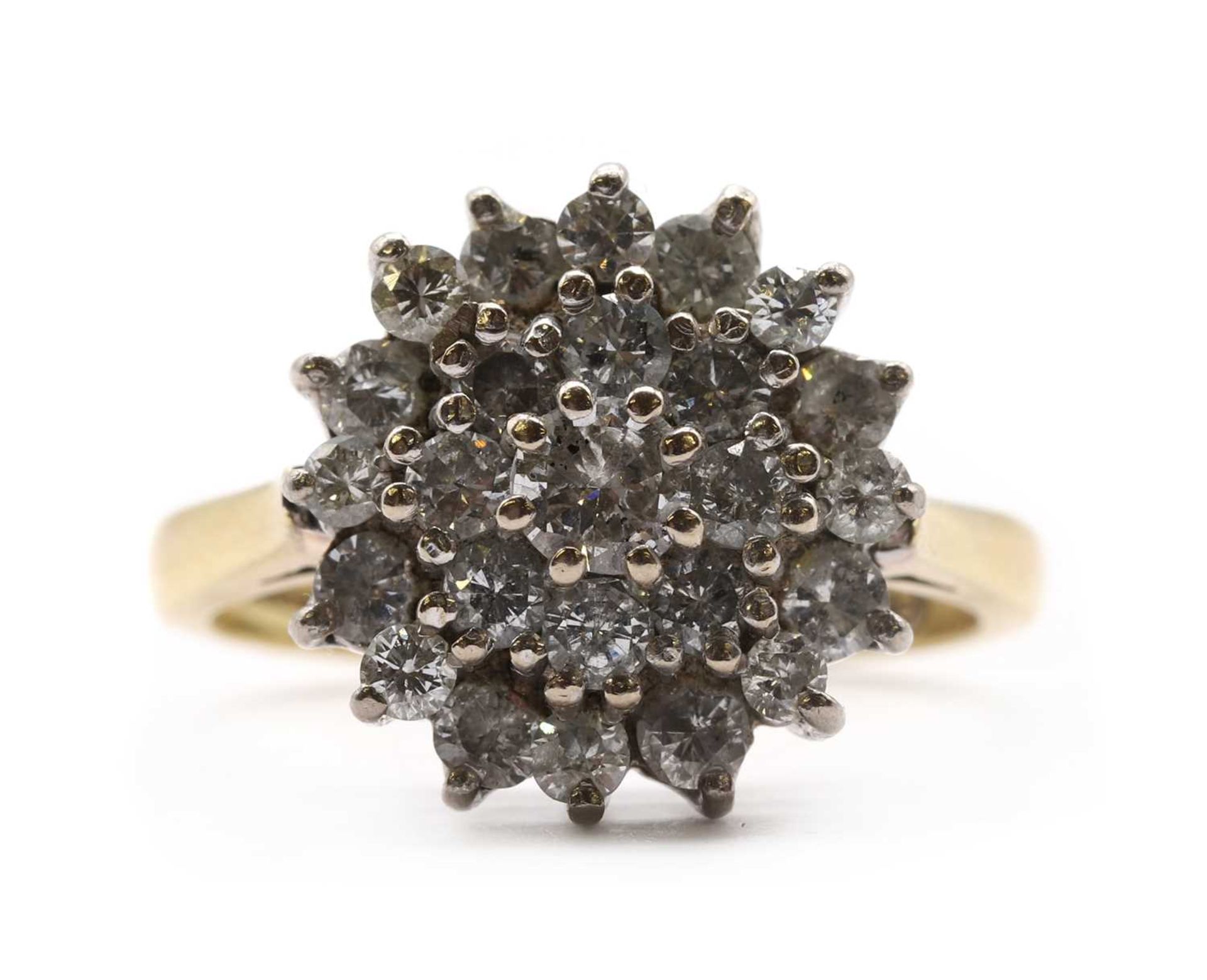 An 18ct gold diamond cluster ring,