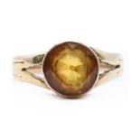 A Victorian 18ct gold single stone citrine ring,