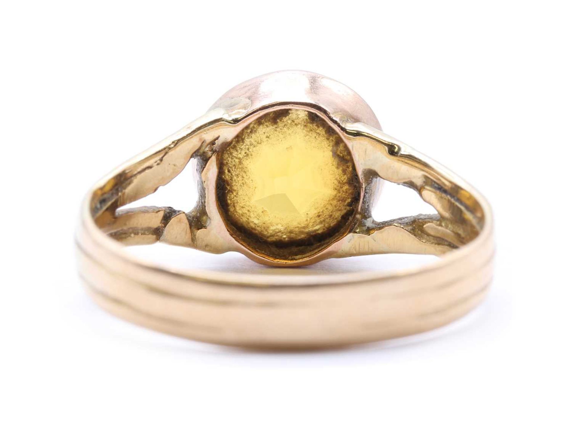 A Victorian 18ct gold single stone citrine ring, - Bild 3 aus 3