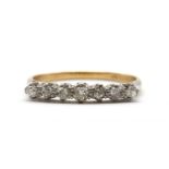 A gold seven stone old cut diamond ring,