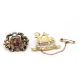 A gold military sweetheart brooch,