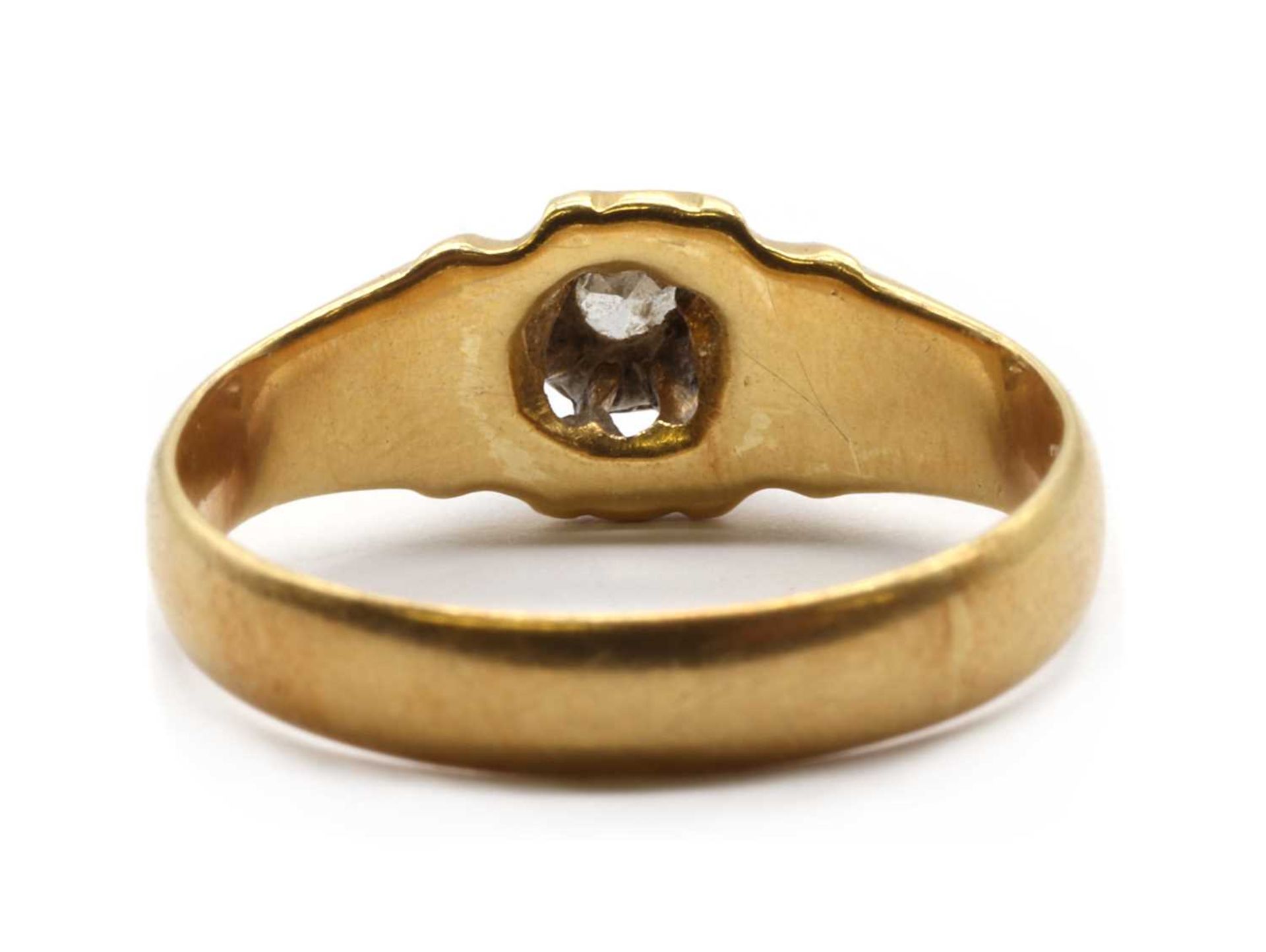 A gold single stone diamond ring, - Bild 3 aus 3