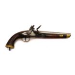 A .75 bore Continental flintlock 'Sea Service' pistol,
