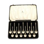 A cased set of thirteen silver apostle spoons,
