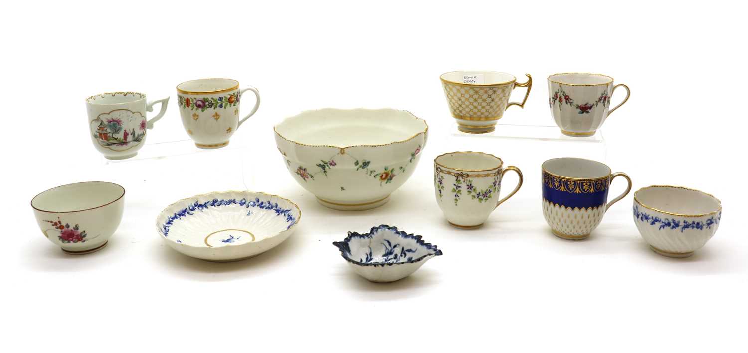 A collection of Derby porcelain tea wares
