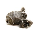 A novelty silver table cigar lighter finial,