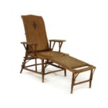 A bamboo reclining armchair,