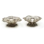 A pair of Victorian silver dishes
