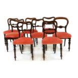 A composed set of eight dining chairs,