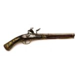 A 22 bore Brescian flintlock holster pistol