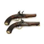A fine pair of flintlock/percussion pistols by Balk of Doncaster