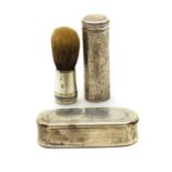 A Victorian sliver cased shaving brush