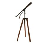 A WW1 brass three drawer telescope by T.T & H Ltd on tripod