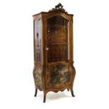 A Louis XV Vernis Martin style kingwood and gilt metal mounted vitrine,