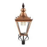 A copper street lantern,