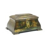 A lacquered tea caddy,