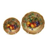 A Royal Worcester porcelain fallen fruits tea plate,