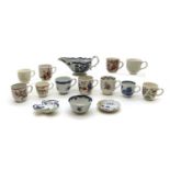A collection of Bow porcelain tea wares