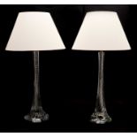 A pair of Vaughan glass tables lamps,