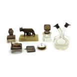A collection of desk items,